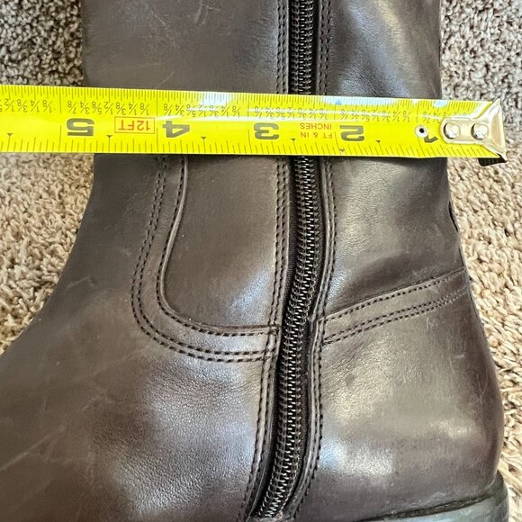 Coach Easton  Women's Tall Brown Side Zip Leather Boots. - Picture 8 of 13